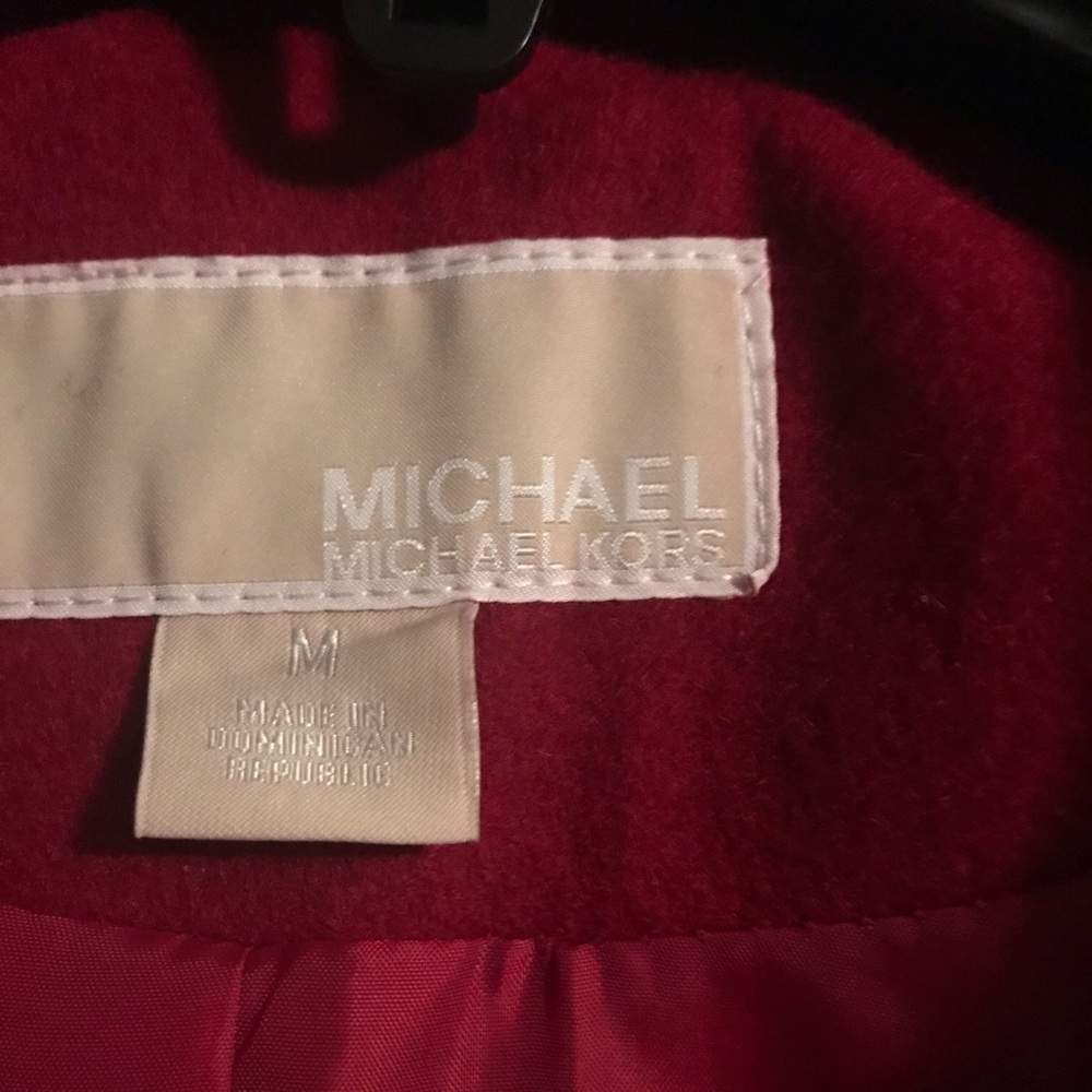 NWOT Red Michael Kors winter coat, size M.